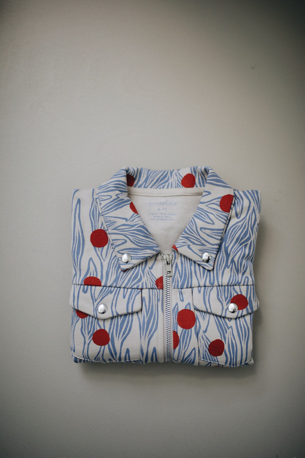 Winter Berries Jersey Jacket, Blue - Granelito 