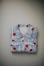 Winter Berries Jersey Jacket, Blue - Granelito 