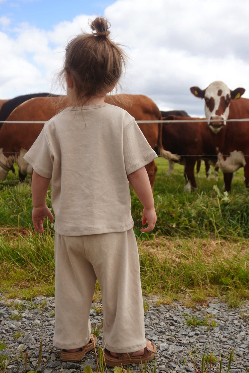 Ekologiska Ribbade Byxor SAND