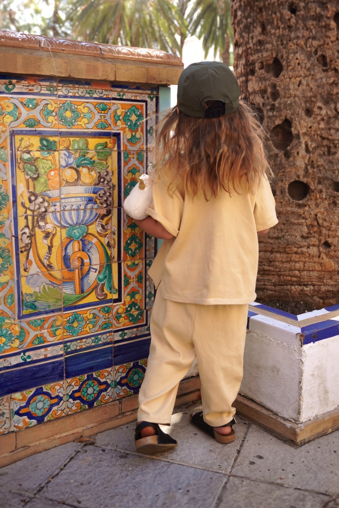 Ekologiska Ribbade Byxor LJUSGUL