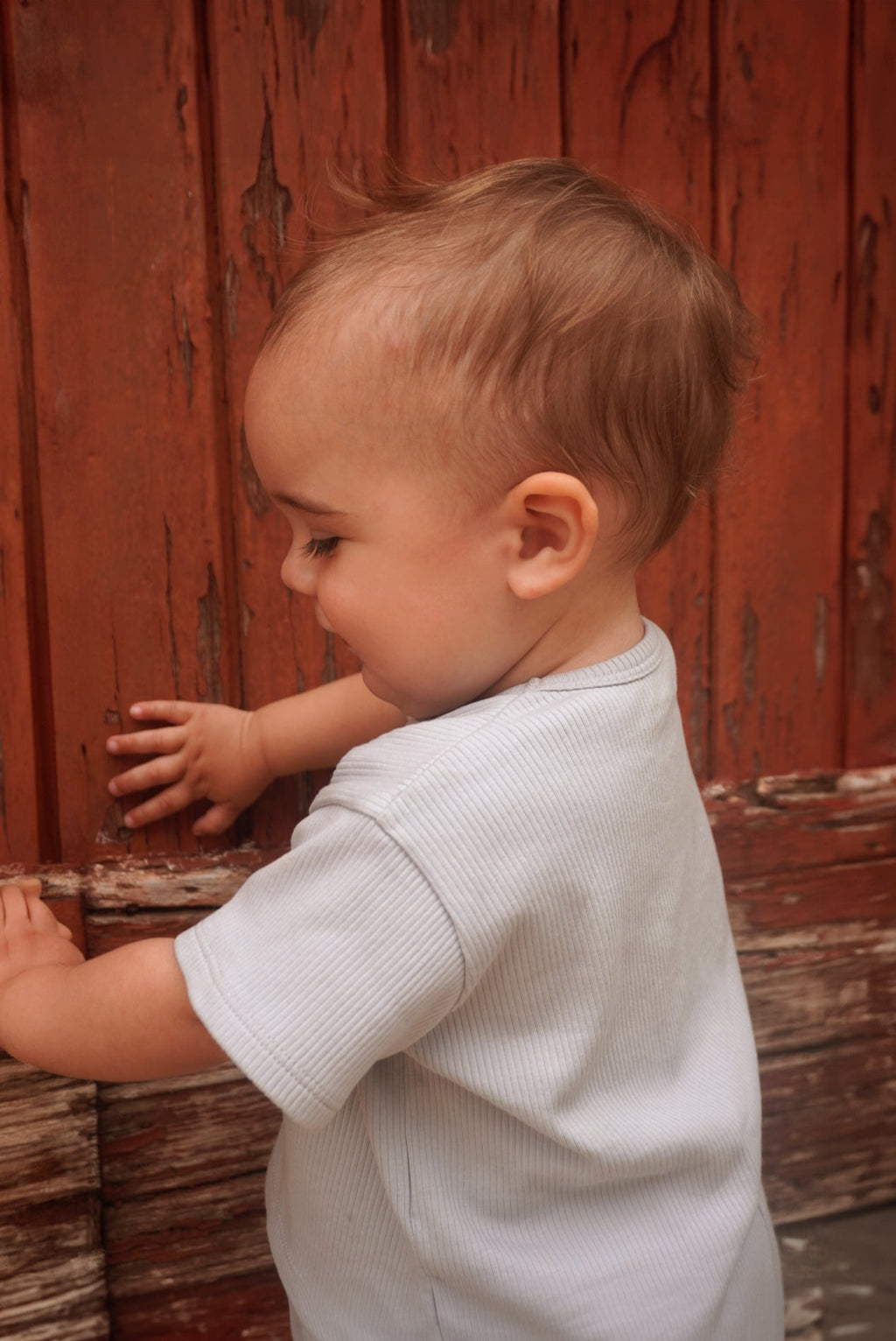 Ekologisk Ribbad T-Shirt LJUSBLÅ