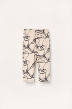 Ribbed lounge pants with abstract wind print