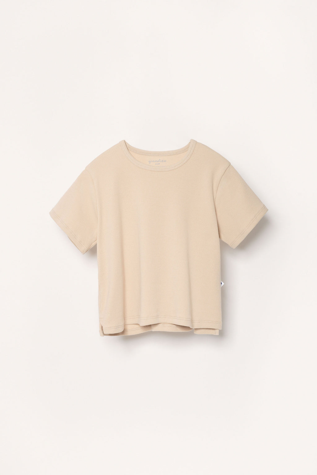 Ribbed Lounge Tee, Sand | Organic Pima Cotton - Granelito 