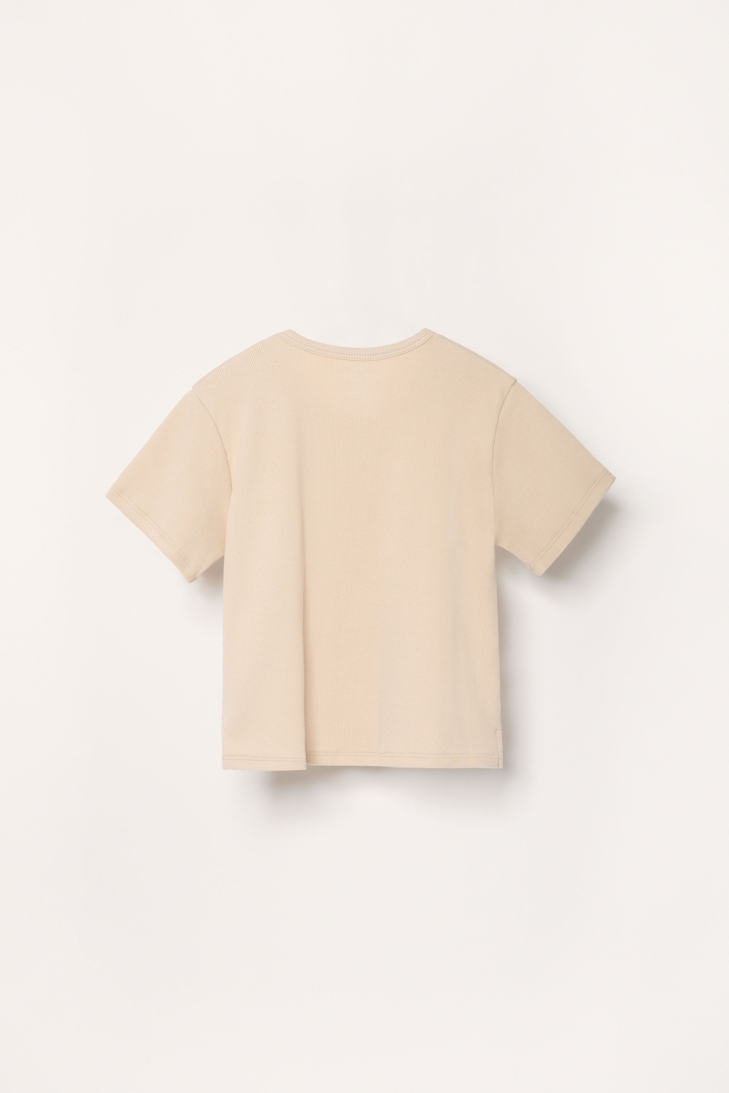 Ribbed Lounge Tee, Sand | Organic Pima Cotton - Granelito 