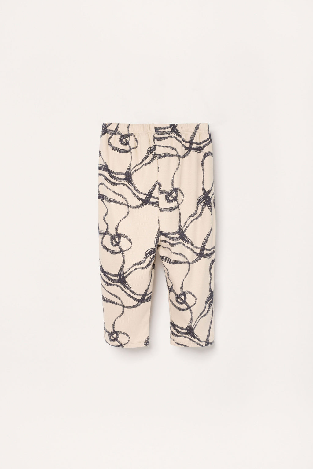 Ribbed lounge pants with abstract wind print