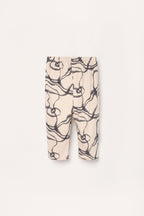 Ribbed lounge pants with abstract wind print