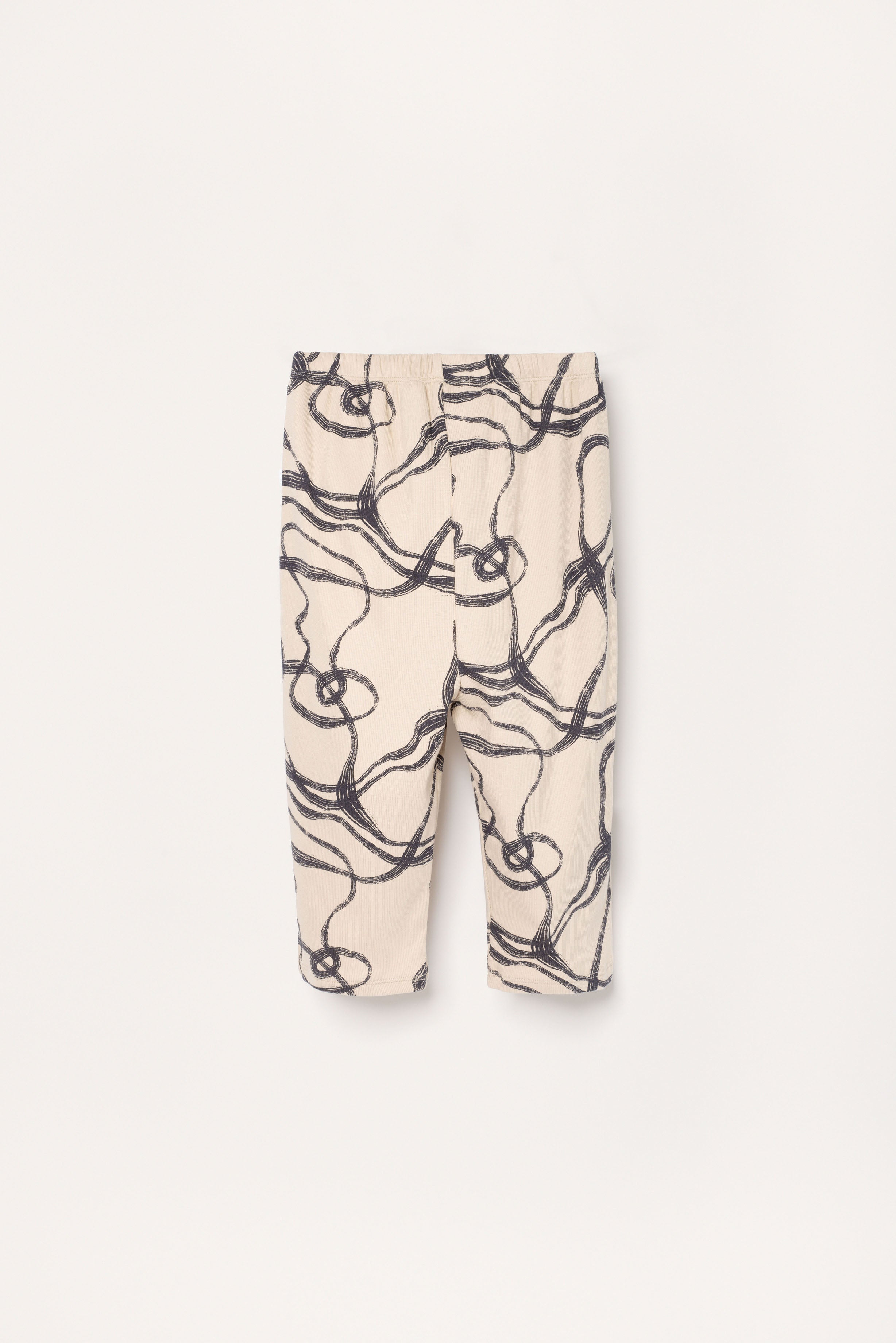 Ribbed lounge pants with abstract wind print