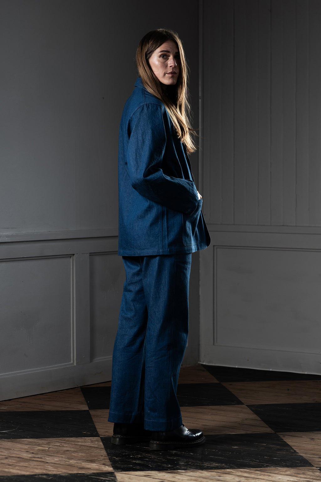 CHORE JACKET - ORTA DENIM, MID BLUE
