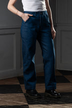 STRAIGHT-LEG WOMEN'S TROUSERS - ORTA DENIM, MID BLUE