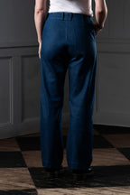 STRAIGHT-LEG WOMEN'S TROUSERS - ORTA DENIM, MID BLUE