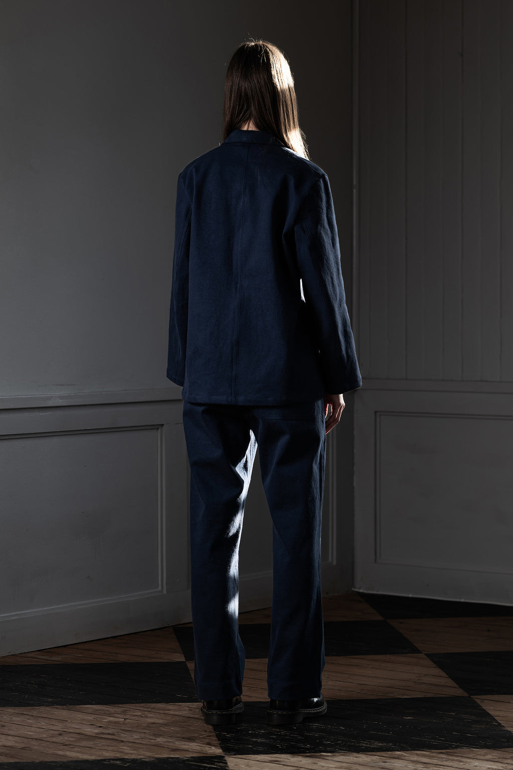 STRAIGHT-LEG WOMEN'S TROUSERS - CANDIANI DENIM, DARK NAVY