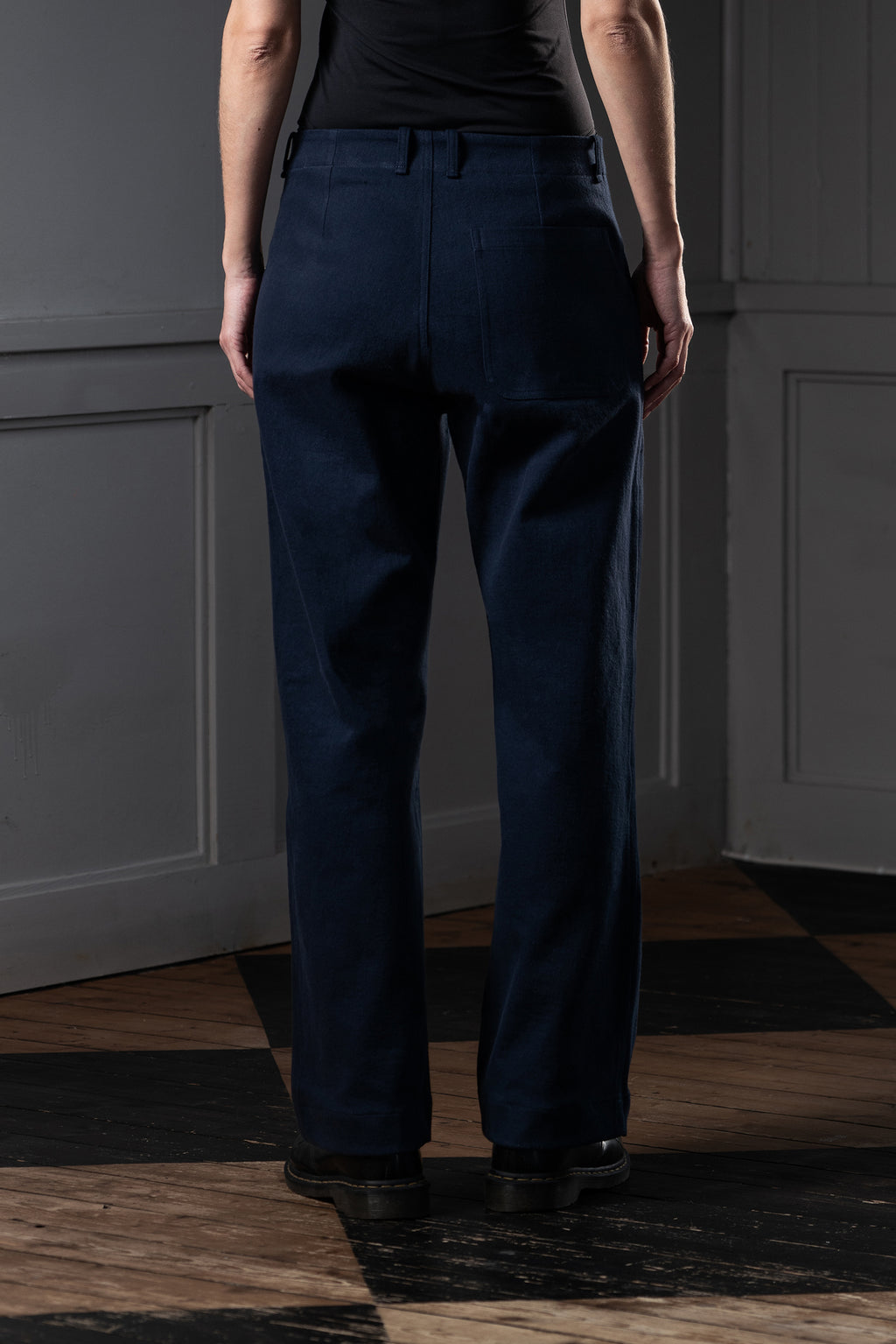 STRAIGHT-LEG WOMEN'S TROUSERS - CANDIANI DENIM, DARK NAVY