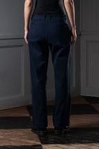 STRAIGHT-LEG WOMEN'S TROUSERS - CANDIANI DENIM, DARK NAVY