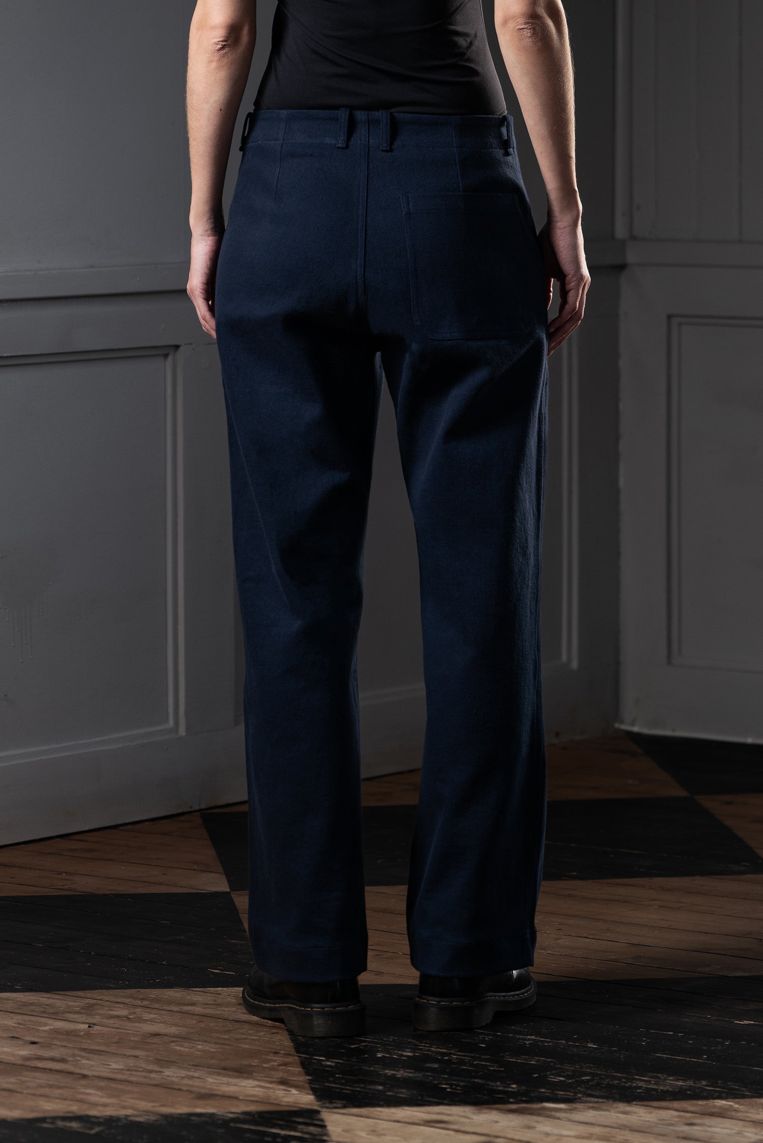 STRAIGHT-LEG WOMEN'S TROUSERS - CANDIANI DENIM, DARK NAVY