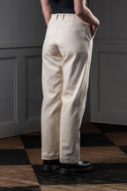 STRAIGHT-LEG WOMEN'S TROUSERS - CANDIANI DENIM, ECRU