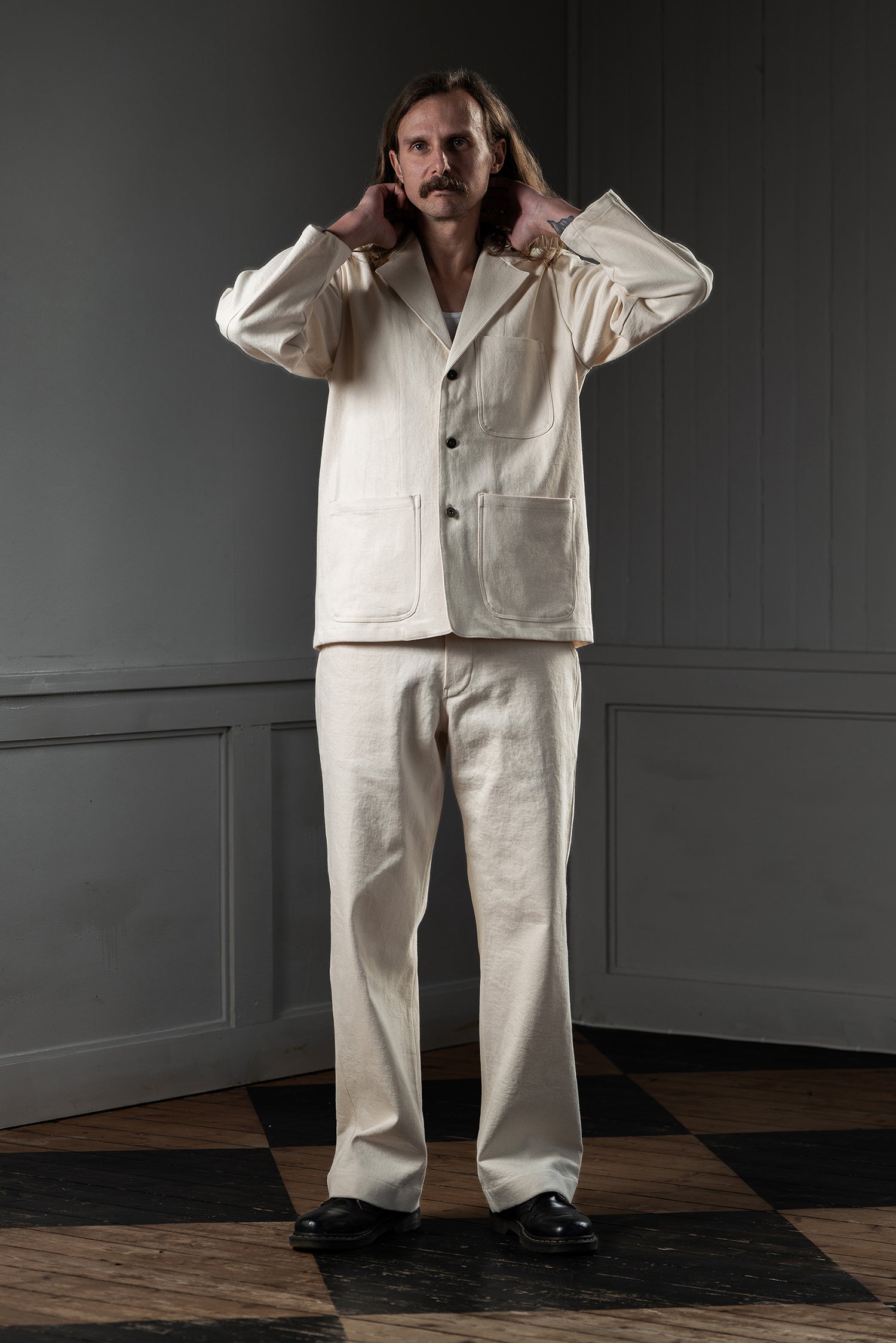CHORE JACKET - CANDIANI DENIM, ECRU