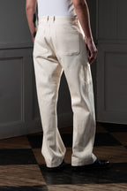 STRAIGHT-LEG TROUSERS - CANDIANI DENIM, ECRU