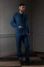 STRAIGHT-LEG MEN'S TROUSERS - ORTA DENIM, MID BLUE