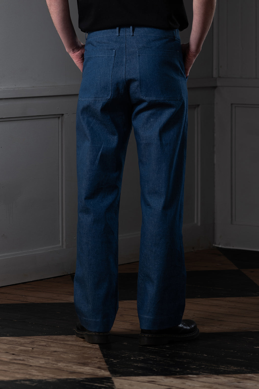 STRAIGHT-LEG MEN'S TROUSERS - ORTA DENIM, MID BLUE