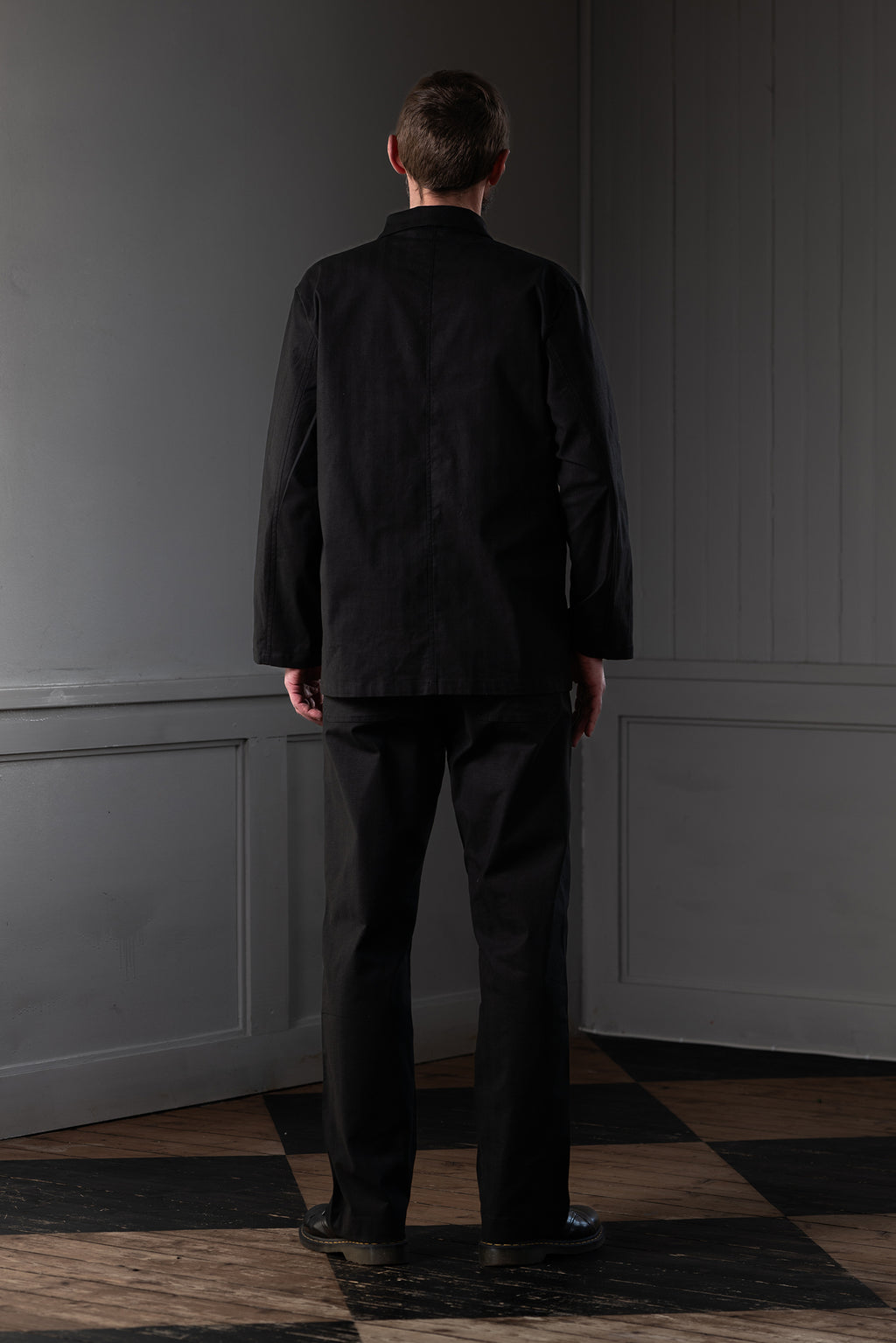 CHORE JACKET - HERRINGBONE, BLACK