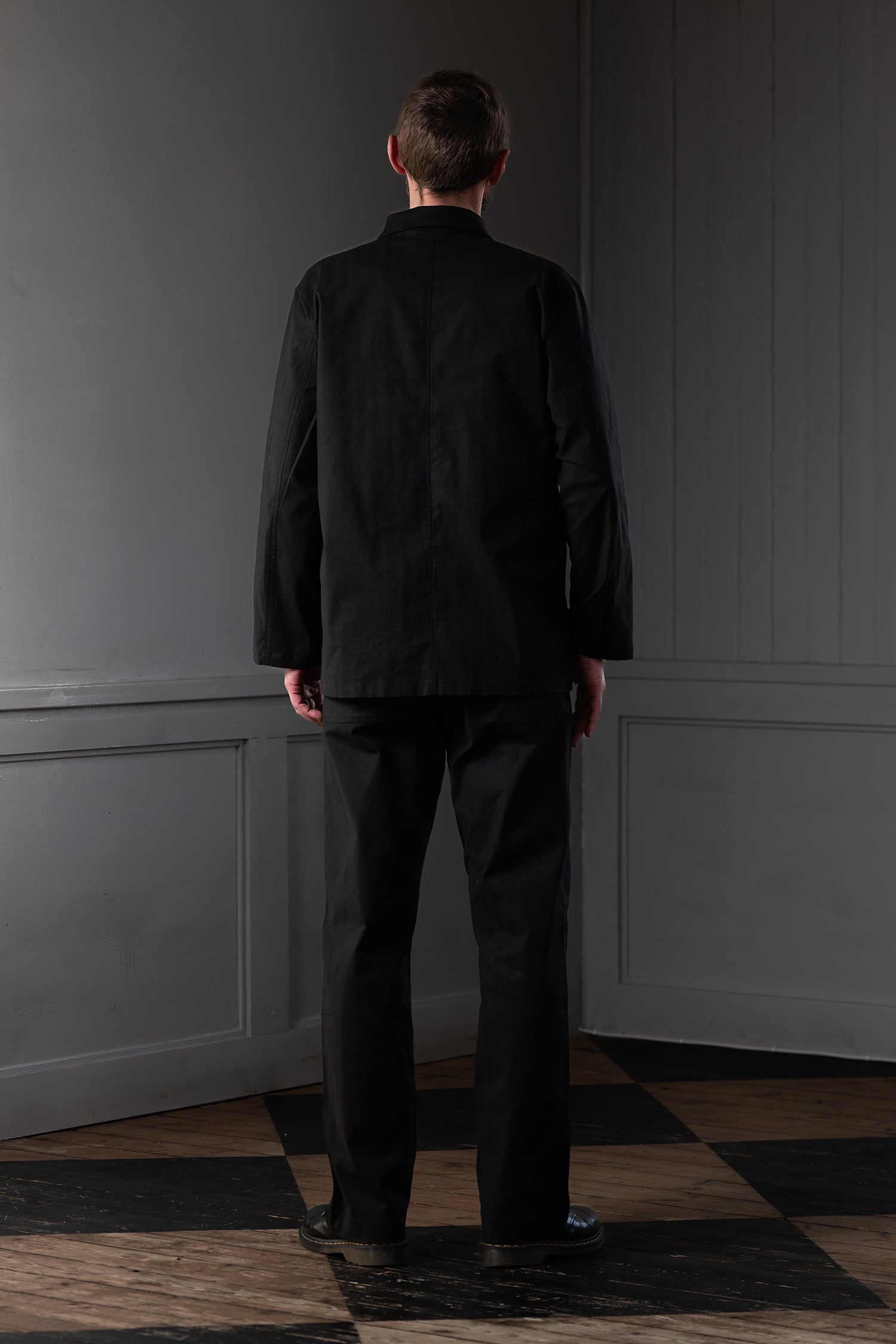 CHORE JACKET - HERRINGBONE, BLACK