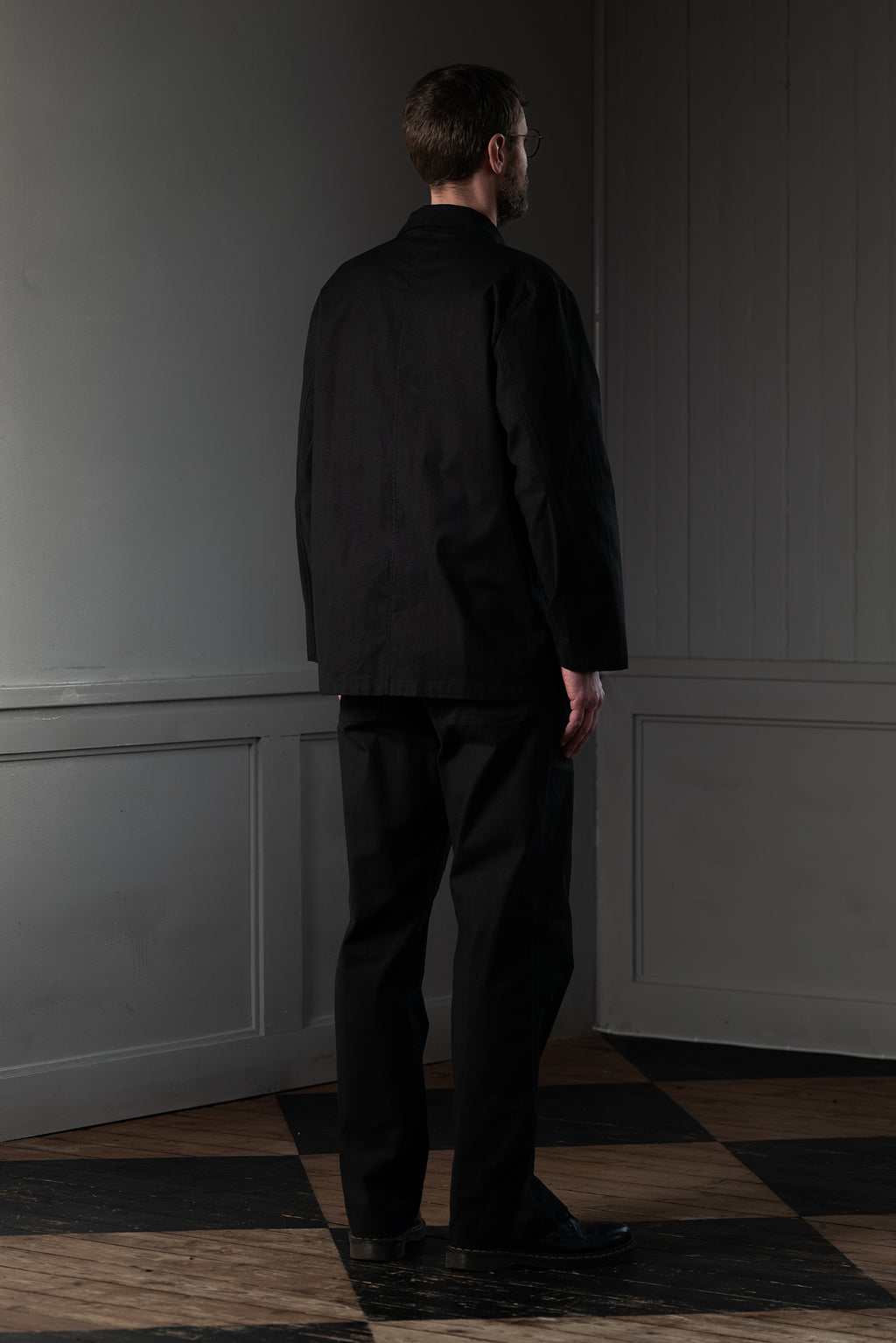 CHORE JACKET - HERRINGBONE, BLACK