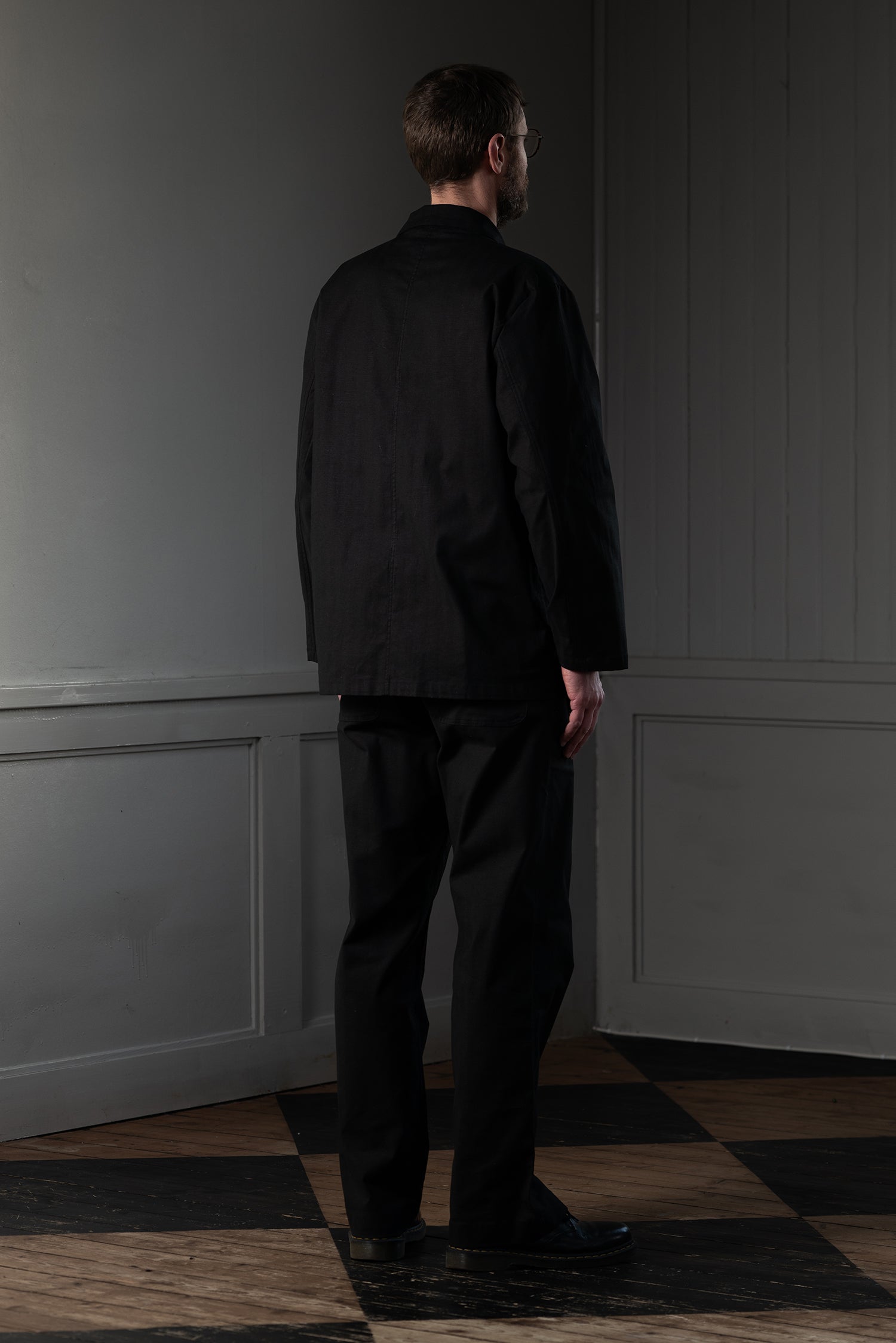CHORE JACKET - HERRINGBONE, BLACK