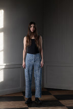 RELAXED TROUSERS DRAPEY TWILL, SOFT-BLUE